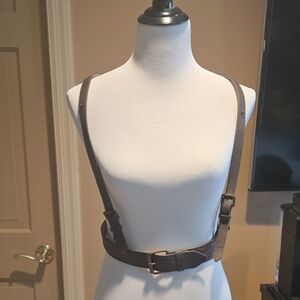 Brown Leather Harness Belt